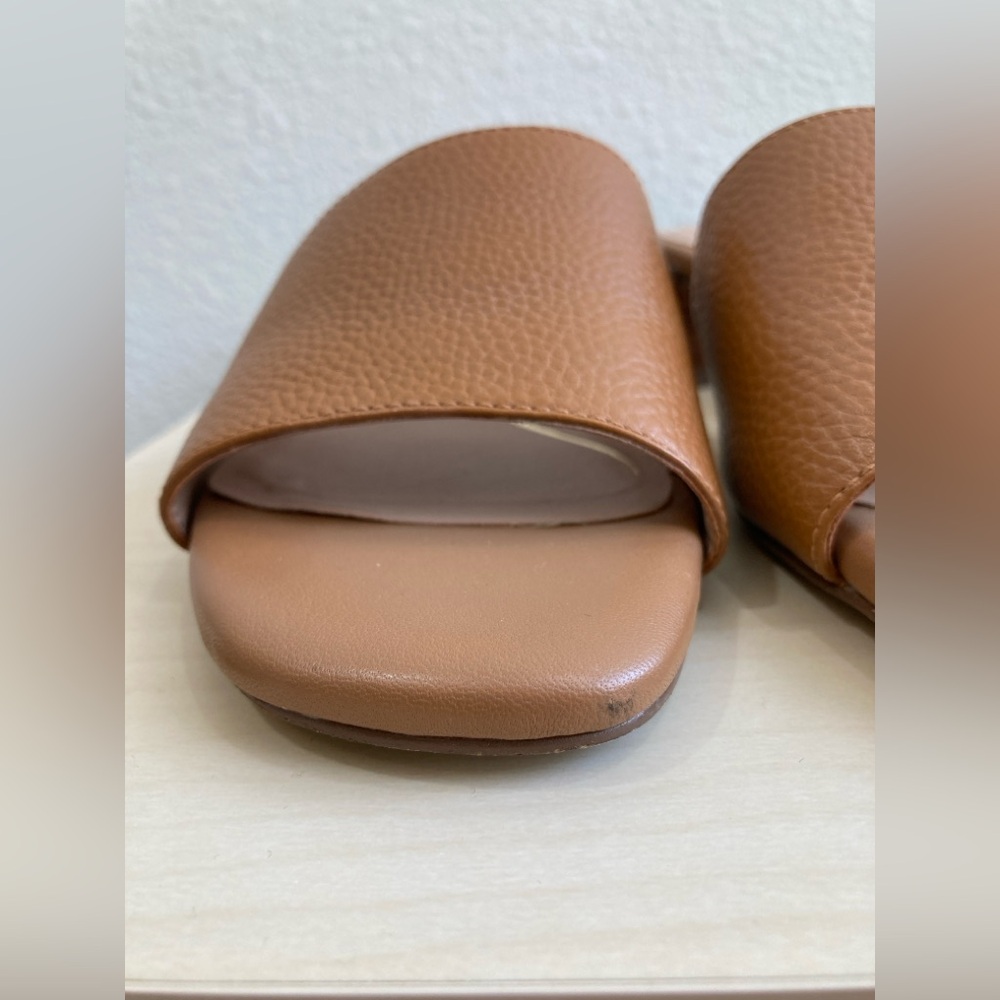 Cole Haan Caramel Leather Calli Single-Band Slide Mule Sandals Size 8B - Picture 4 of 10